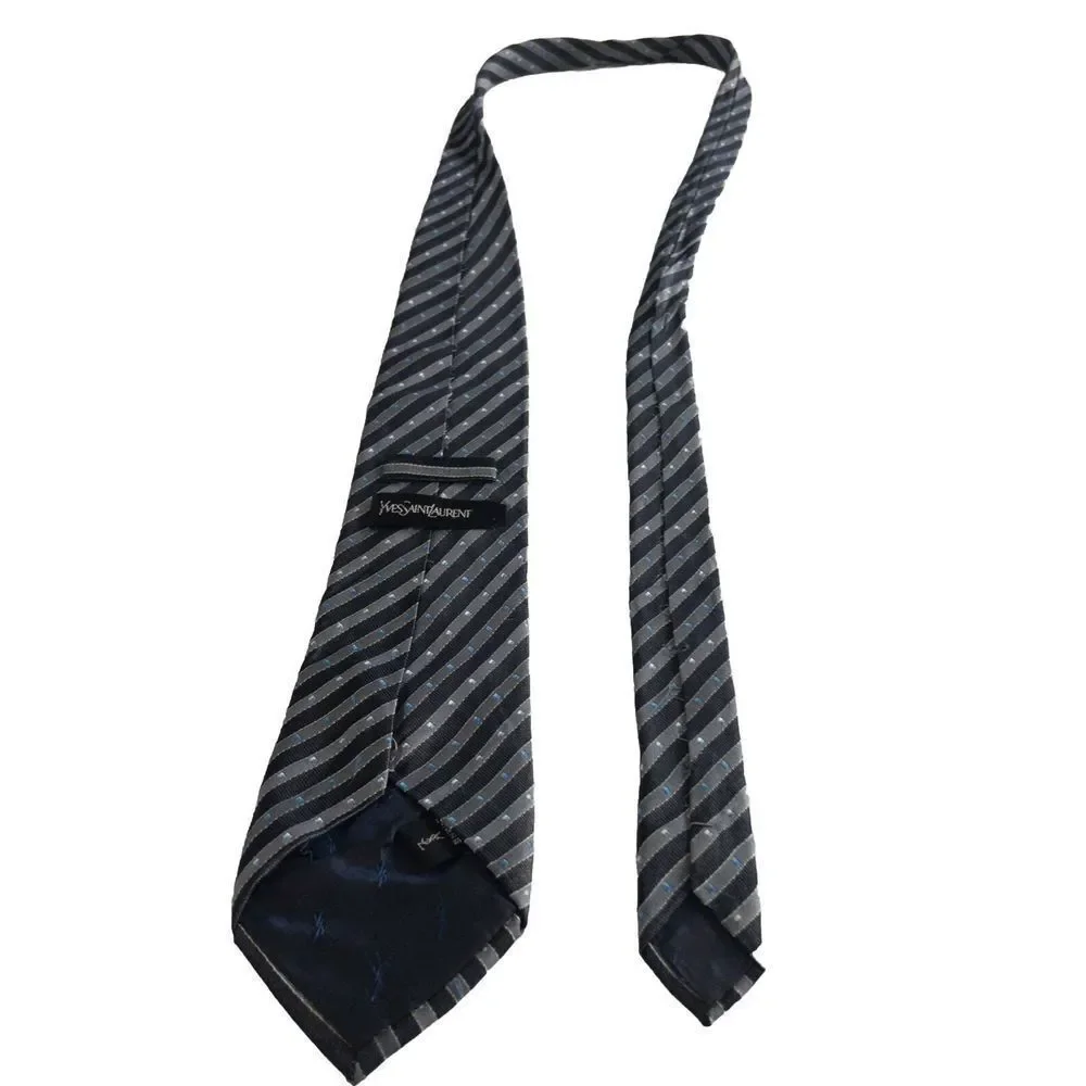Yves Saint‎ Laurent Necktie YSL Blue And Gray
